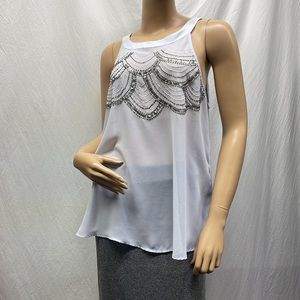 Maurices Women's Sheer Light Blue Beaded Top NWOT (XL)
